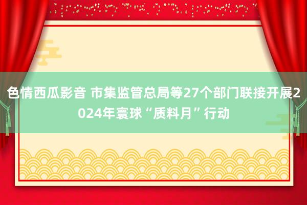 色情西瓜影音 市集监管总局等27个部门联接开展2024年寰球“质料月”行动