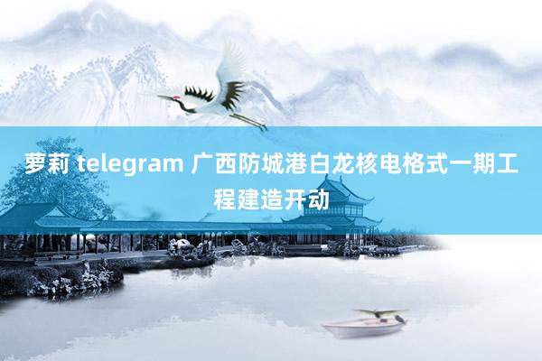 萝莉 telegram 广西防城港白龙核电格式一期工程建造开动