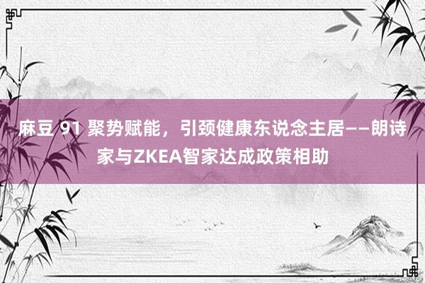 麻豆 91 聚势赋能，引颈健康东说念主居——朗诗家与ZKEA智家达成政策相助