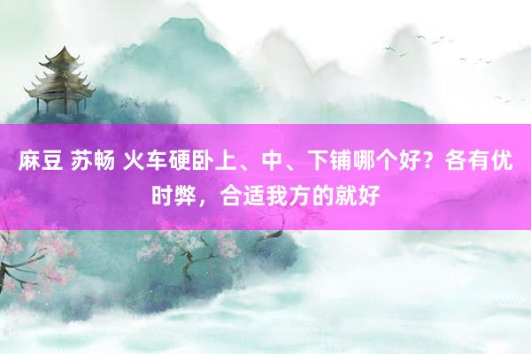 麻豆 苏畅 火车硬卧上、中、下铺哪个好？各有优时弊，合适我方的就好