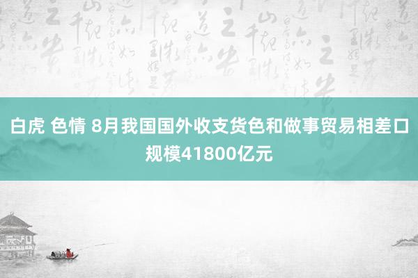 白虎 色情 8月我国国外收支货色和做事贸易相差口规模41800亿元