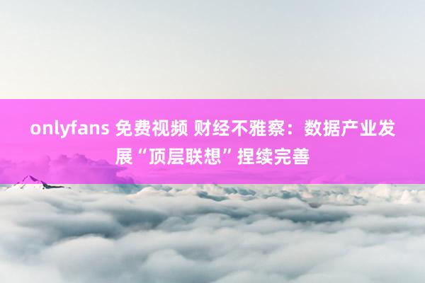 onlyfans 免费视频 财经不雅察：数据产业发展“顶层联想”捏续完善