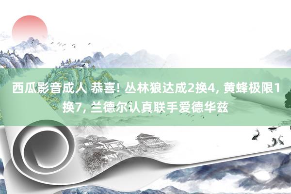 西瓜影音成人 恭喜! 丛林狼达成2换4， 黄蜂极限1换7， 兰德尔认真联手爱德华兹