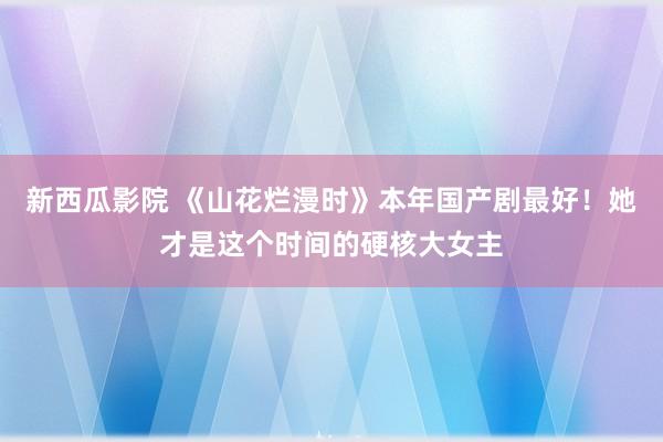 新西瓜影院 《山花烂漫时》本年国产剧最好！她才是这个时间的硬核大女主