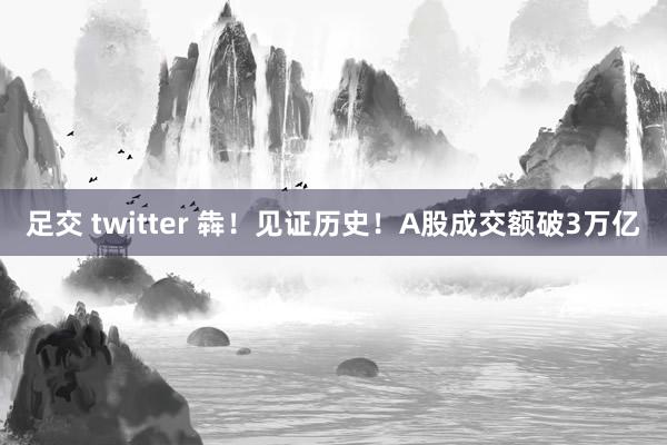 足交 twitter 犇！见证历史！A股成交额破3万亿