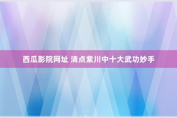 西瓜影院网址 清点紫川中十大武功妙手