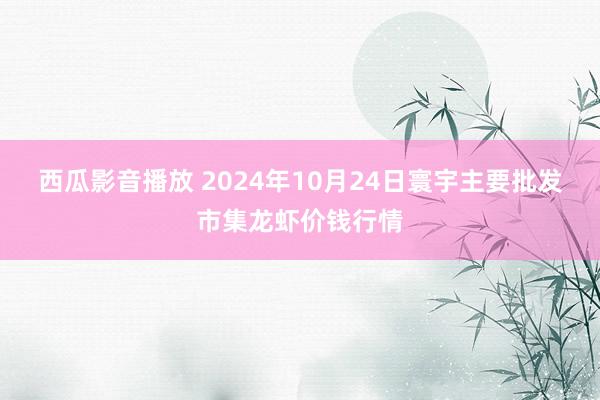 西瓜影音播放 2024年10月24日寰宇主要批发市集龙虾价钱行情