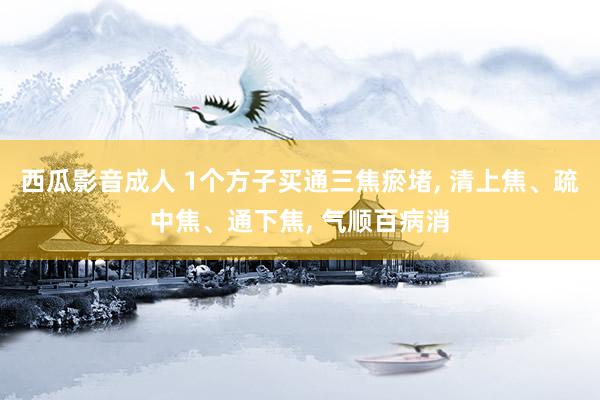 西瓜影音成人 1个方子买通三焦瘀堵， 清上焦、疏中焦、通下焦， 气顺百病消