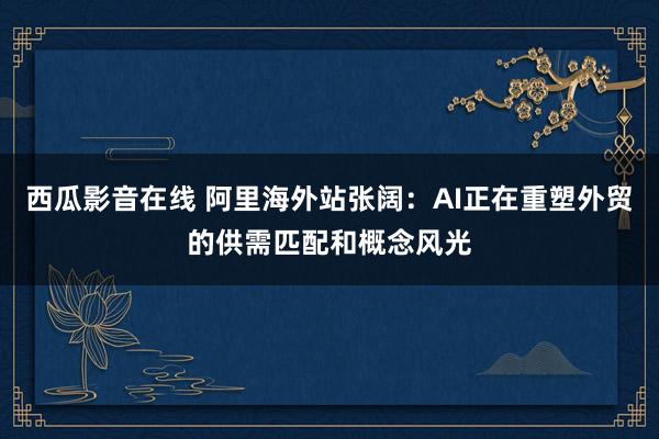 西瓜影音在线 阿里海外站张阔：AI正在重塑外贸的供需匹配和概念风光