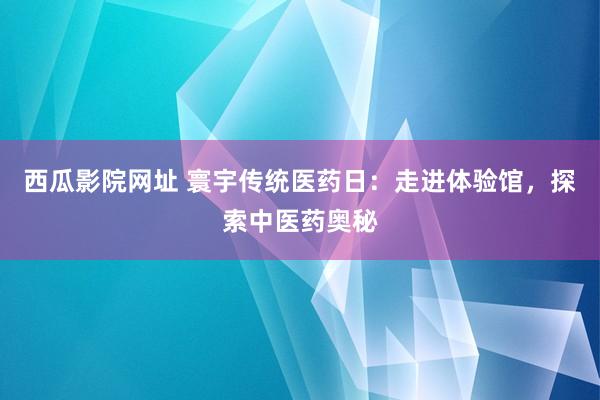 西瓜影院网址 寰宇传统医药日：走进体验馆，探索中医药奥秘