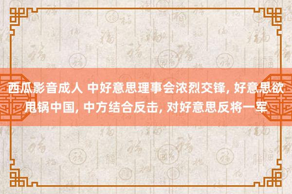 西瓜影音成人 中好意思理事会浓烈交锋， 好意思欲甩锅中国， 中方结合反击， 对好意思反将一军