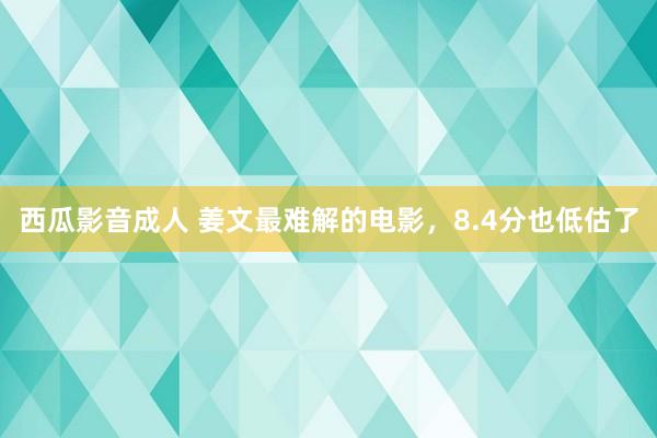 西瓜影音成人 姜文最难解的电影，8.4分也低估了