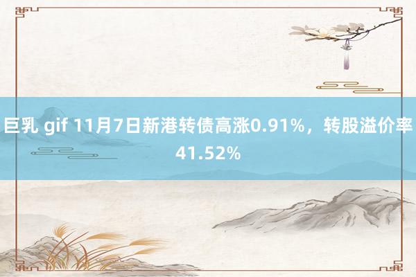 巨乳 gif 11月7日新港转债高涨0.91%，转股溢价率41.52%