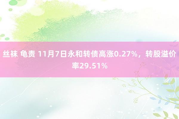 丝袜 龟责 11月7日永和转债高涨0.27%，转股溢价率29.51%