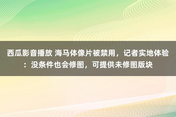 西瓜影音播放 海马体像片被禁用，记者实地体验：没条件也会修图，可提供未修图版块