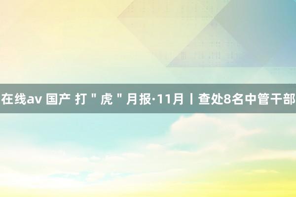 在线av 国产 打＂虎＂月报·11月丨查处8名中管干部