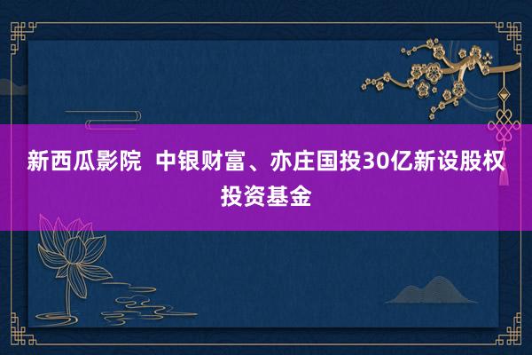 新西瓜影院  中银财富、亦庄国投30亿新设股权投资基金