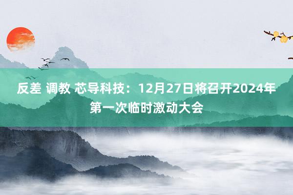 反差 调教 芯导科技：12月27日将召开2024年第一次临时激动大会