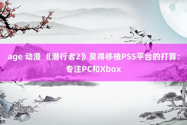 age 动漫 《潜行者2》莫得移植PS5平台的打算：专注PC和Xbox