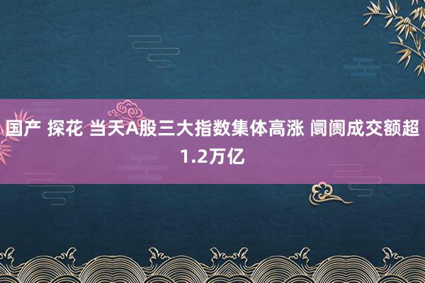 国产 探花 当天A股三大指数集体高涨 阛阓成交额超1.2万亿