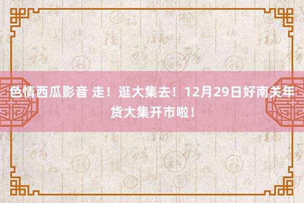 色情西瓜影音 走！逛大集去！12月29日好南关年货大集开市啦！