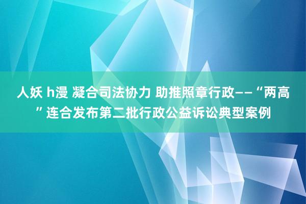 人妖 h漫 凝合司法协力 助推照章行政——“两高”连合发布第二批行政公益诉讼典型案例