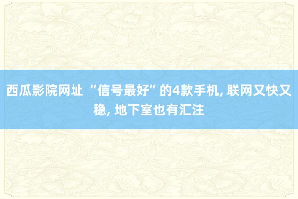 西瓜影院网址 “信号最好”的4款手机， 联网又快又稳， 地下室也有汇注