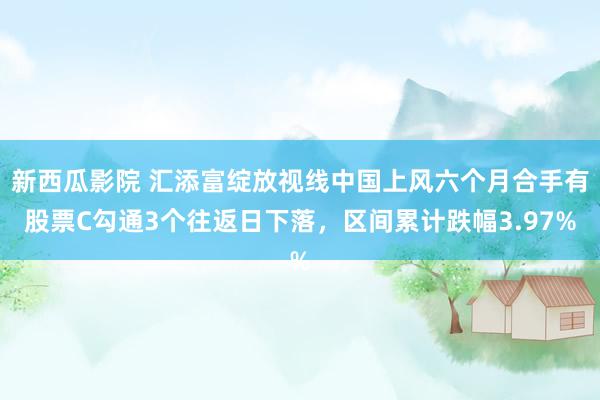 新西瓜影院 汇添富绽放视线中国上风六个月合手有股票C勾通3个往返日下落，区间累计跌幅3.97%