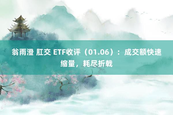 翁雨澄 肛交 ETF收评（01.06）：成交额快速缩量，耗尽折戟