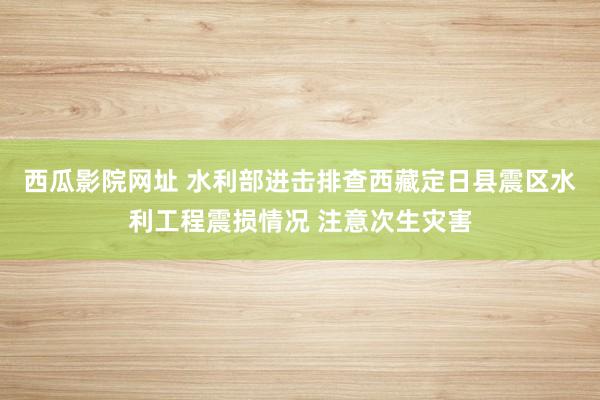 西瓜影院网址 水利部进击排查西藏定日县震区水利工程震损情况 注意次生灾害