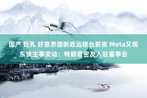 国产 巨乳 好意思国新政远程台前夜 Meta又现东谈主事变动：特朗普密友入驻董事会