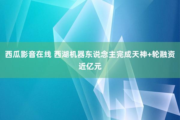 西瓜影音在线 西湖机器东说念主完成天神+轮融资近亿元