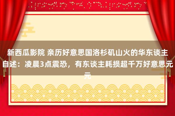 新西瓜影院 亲历好意思国洛杉矶山火的华东谈主自述：凌晨3点震恐，有东谈主耗损超千万好意思元