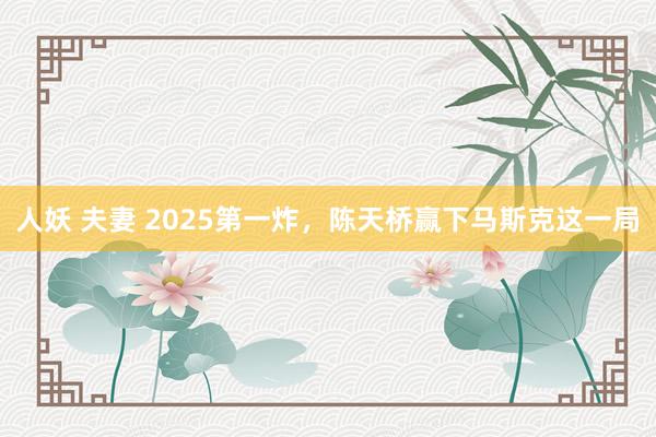 人妖 夫妻 2025第一炸，陈天桥赢下马斯克这一局